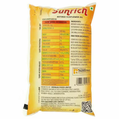 Sunrich Sunflower Refined Cooking Oil 1L